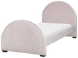 Bed Pink Velvet Upholstered Frame Headrest 3ft EU Single Size Bedroom Kids Room Modern Traditional Beliani