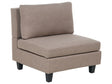 1-Seat Section Light Brown Fabric Upholstered Armchair with Cushion Module Piece Modular Sofa Element Beliani