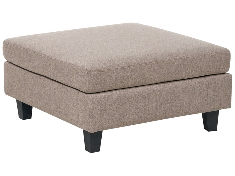 Ottoman Footstool Brown Polyester Fabric Upholstered Square Minimalist Modern Modular Sofa Element Beliani