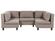 Modular Sofa Brown Fabric Upholstered U-Shaped 5 Seater with Ottoman Cushioned Backrest Modern Living Room Couch Beliani