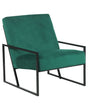 Armchair Green Velvet 83L x 69W x 83H Backrest Armrest Black Metal Frame Modern Glam Living Room Beliani
