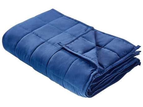 Weighted Blanket Navy Blue Polyester Fabric Glass Beads Filling Rectangular 120 x 180 cm 7kg 15.43lb Quilted Beliani