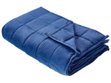 Weighted Blanket Navy Blue Polyester Fabric Glass Beads Filling Rectangular 150 x 200 cm 9kg 19.84lb Quilted Beliani