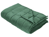 Weighted Blanket Green Polyester Fabric Glass Beads Filling Rectangular 135 x 200 cm 8kg 17.64lb Quilted Beliani