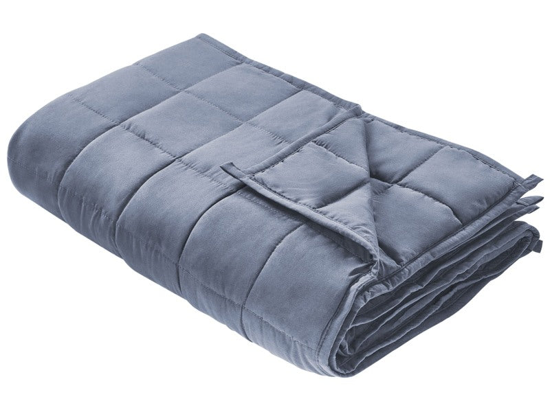 Weighted Blanket Blue Polyester Fabric Glass Beads Filling Rectangular 100 x 150 cm 4kg 8.81lb Quilted Beliani