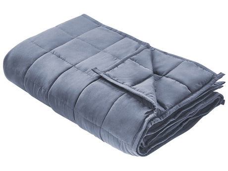 Weighted Blanket Blue Polyester Fabric Glass Beads Filling Rectangular 120 x 180 cm 7kg 15.43lb Quilted Beliani