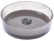 Countertop Wash Basin Black Semi Transparent Solid Surface 360 mm Round Bathroom Sink Beliani