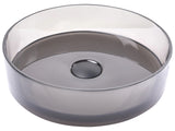 Countertop Wash Basin Black Semi Transparent Solid Surface 360 mm Round Bathroom Sink Beliani