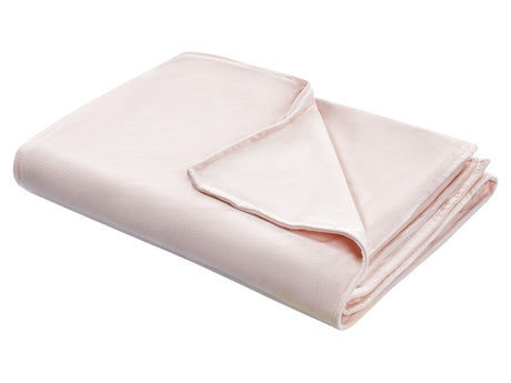 Weighted Blanket Cover Pink Polyester Fabric 135 x 200 cm Solid Pattern Modern Design Bedroom Textile Beliani