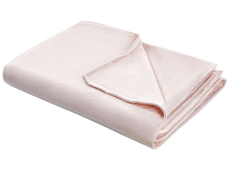 Weighted Blanket Cover Pink Polyester Fabric 150 x 200 cm Solid Pattern Modern Design Bedroom Textile Beliani