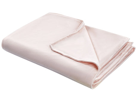 Weighted Blanket Cover Pink Polyester Fabric 150 x 200 cm Solid Pattern Modern Design Bedroom Textile Beliani