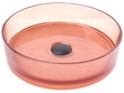 Countertop Wash Basin Red Solid Surface 360 mm Semi-Transparent Round Bathroom Sink Beliani