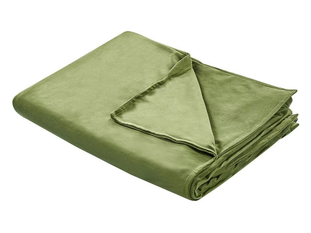 Weighted Blanket Cover Dark Green Polyester Fabric 100 x 150 cm Solid Pattern Modern Design Bedroom Textile Beliani