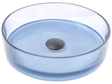 Countertop Wash Basin Blue Solid Surface 360 mm Semi-Transparent Round Bathroom Sink Beliani