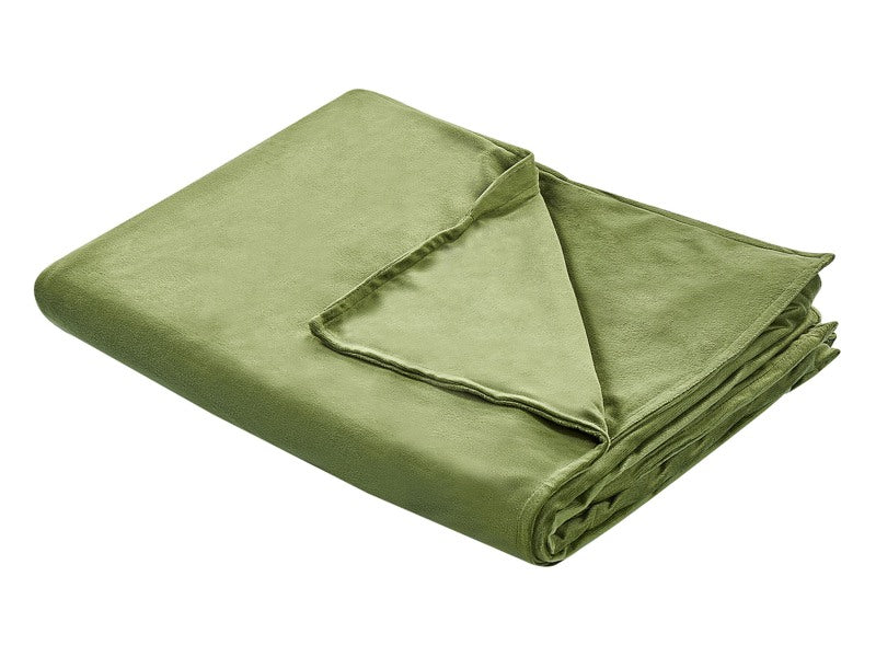 Weighted Blanket Cover Dark Green Polyester Fabric 120 x 180 cm Solid Pattern Modern Design Bedroom Textile Beliani