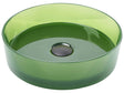 Countertop Wash Basin Green Solid Surface 360 mm Semi-Transparent Round Bathroom Sink Beliani