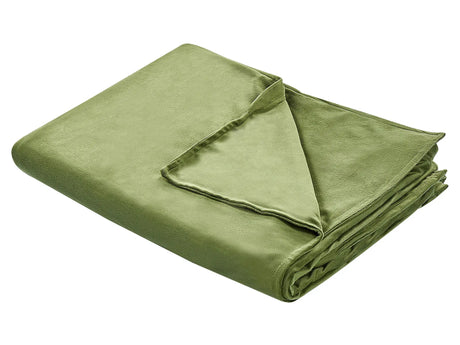 Weighted Blanket Cover Dark Green Polyester Fabric 135 x 200 cm Solid Pattern Modern Design Bedroom Textile Beliani