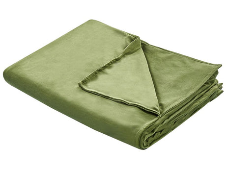 Weighted Blanket Cover Dark Green Polyester Fabric 150 x 200 cm Solid Pattern Modern Design Bedroom Textile Beliani