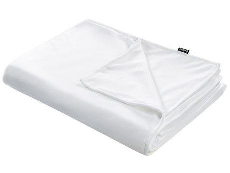 Weighted Blanket Cover White Polyester Fabric 150 x 200 cm Solid Pattern Modern Design Bedroom Textile Beliani
