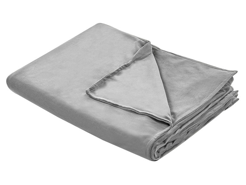 Weighted Blanket Cover Grey Polyester Fabric 135 x 200 cm Solid Pattern Modern Design Bedroom Textile Beliani