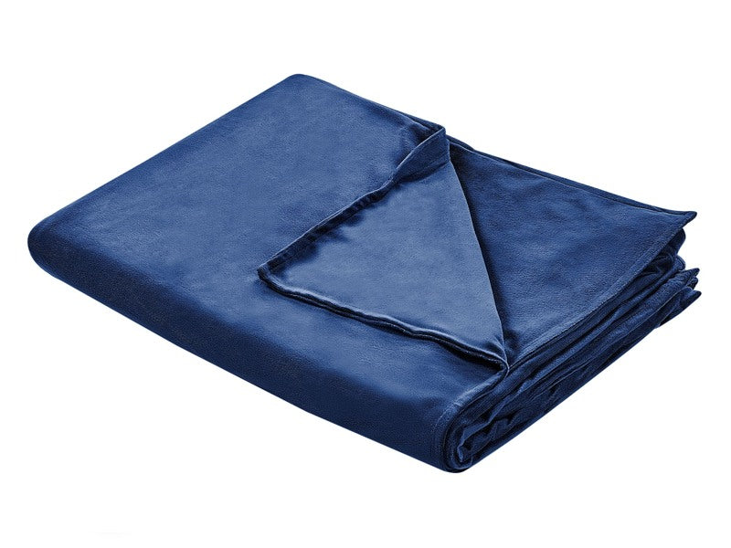 Weighted Blanket Cover Navy Blue Polyester Fabric 100 x 150 cm Solid Pattern Modern Design Bedroom Textile Beliani