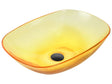 Countertop Wash Basin Yellow Solid Surface 340 x 360 mm Semi-Transparent Bathroom Sink Beliani