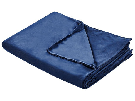 Weighted Blanket Cover Navy Blue Polyester Fabric 150 x 200 cm Solid Pattern Modern Design Bedroom Textile Beliani