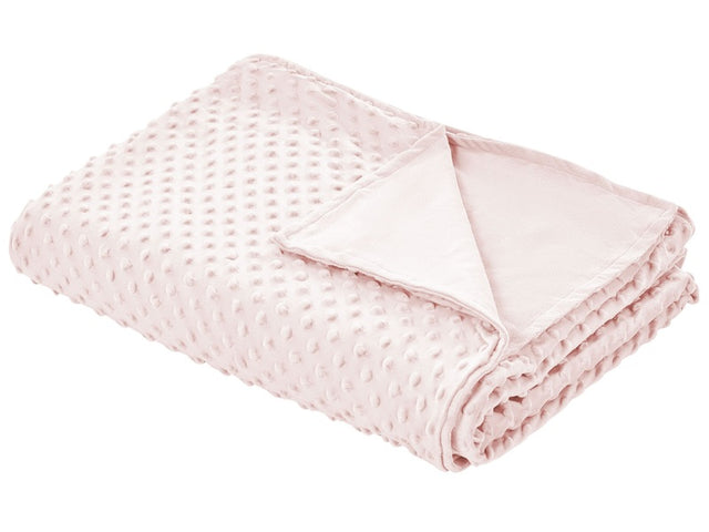 Weighted Blanket Cover Pink Polyester Fabric 120 x 180 cm Dotted Pattern Modern Design Bedroom Textile Beliani