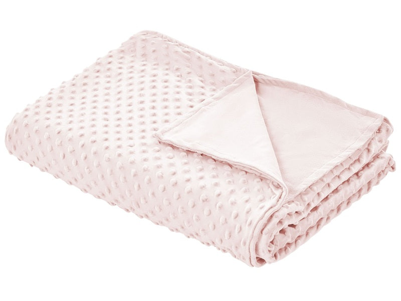 Weighted Blanket Cover Pink Polyester Fabric 135 x 200 cm Dotted Pattern Modern Design Bedroom Textile Beliani