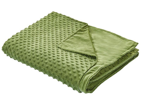 Weighted Blanket Cover Green Polyester Fabric 100 x 150 cm Dotted Pattern Modern Design Bedroom Textile Beliani