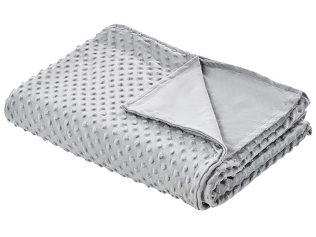 Weighted Blanket Cover Grey Polyester Fabric 135 x 200 cm Dotted Pattern Modern Design Bedroom Textile Beliani