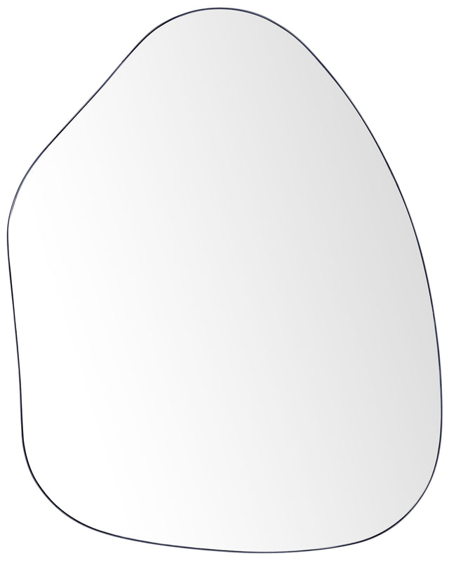 Wall Mirror black Iron Glass  70 x 92 cm Oval Decorative Hanging Decor Modern Minimalist Living Room Bedroom Hallway Beliani