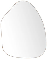 Wall Mirror Gold Iron Glass 70 x 92 cm Oval Decorative Hanging Decor Modern Minimalist Living Room Bedroom Hallway Beliani