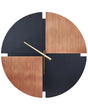 Wall Clock Light Wood and Black MDF Frame 60 cm Painted Finish Round Shape Classic Design Home Accessories Decor Living Room Bedroom Beliani