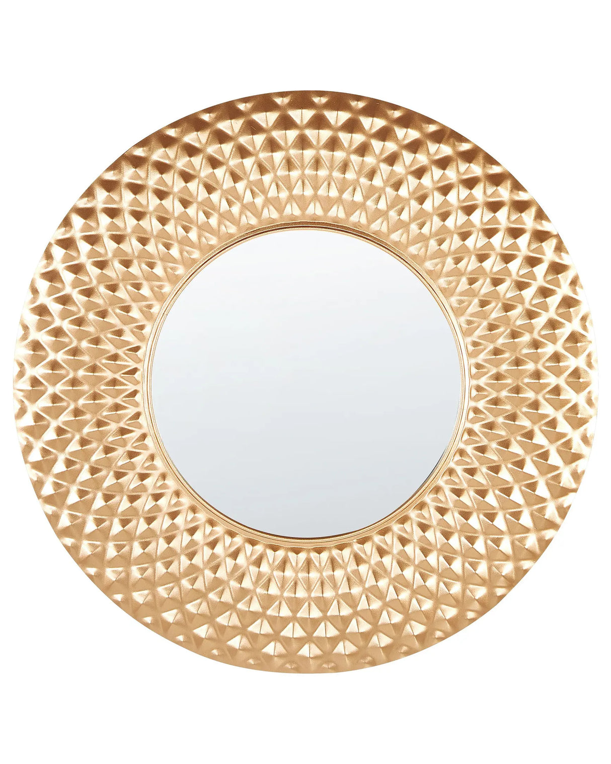 Accent Mirror Gold Metal 60 cm Wall Mounted Hanging Decorative Accessory Modern Glam Living Room Hallway Beliani