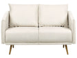 Sofa Beige Fabric 2 Seater Back Cushioned Seat Metal Golden Legs Retro Glam Beliani