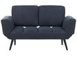 Fabric Sofa Bed Dark Blue Loveseat Adjustable Armrests Living Room Guest Bed Minimalist  Beliani