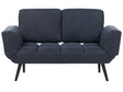 Fabric Sofa Bed Dark Blue Loveseat Adjustable Armrests Living Room Guest Bed Minimalist  Beliani