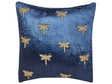 Decorative Cushion Navy Blue Velvet 45 x 45 cm Animal Pattern Dragonfly Motif Modern Glamour Living Room Bedroom Pillow Beliani