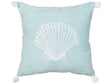 Scatter Cushion Blue Velvet 45 x 45 cm Marine Seashell Motif Square Polyester Filling Home Accessories Beliani