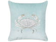 Scatter Cushion Blue Velvet 45 x 45 cm Marine Crab Motif Square Polyester Filling Home Accessories Beliani