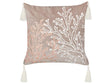 Scatter Cushion Taupe Velvet 45 x 45 cm Marine Coral Motif Square Polyester Filling Home Accessories Beliani