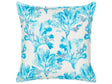 Scatter Cushion White and Blue Cotton 45 x 45 cm Marine Coral Pattern Square Polyester Filling Home Accessories Beliani