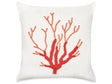 Scatter Cushion White Cotton 45 x 45 cm Marine Coral Pattern Square Polyester Filling Home Accessories Beliani