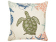 Scatter Cushion Beige Linen 45 x 45 cm Marine Tortoise Pattern Square Polyester Filling Home Accessories Beliani