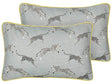 Set of 2 Scatter Cushions Grey Cotton 30 x 50 cm Cheetah Motif Printed Pattern Beliani