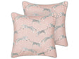 Set of 2 Scatter Cushions Pink Cotton 45 x 45 cm Cheetah Motif Printed Pattern Beliani