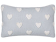 Scatter Cushion Grey Cotton 30 x 50 cm Throw Pillow Embroidered Hearts Pattern Beliani