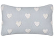 Scatter Cushion Grey Cotton 30 x 50 cm Throw Pillow Embroidered Hearts Pattern Beliani