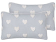 Set of 2 Scatter Cushions Grey Cotton 30 x 50 cm Embroidered Hearts Pattern  Beliani